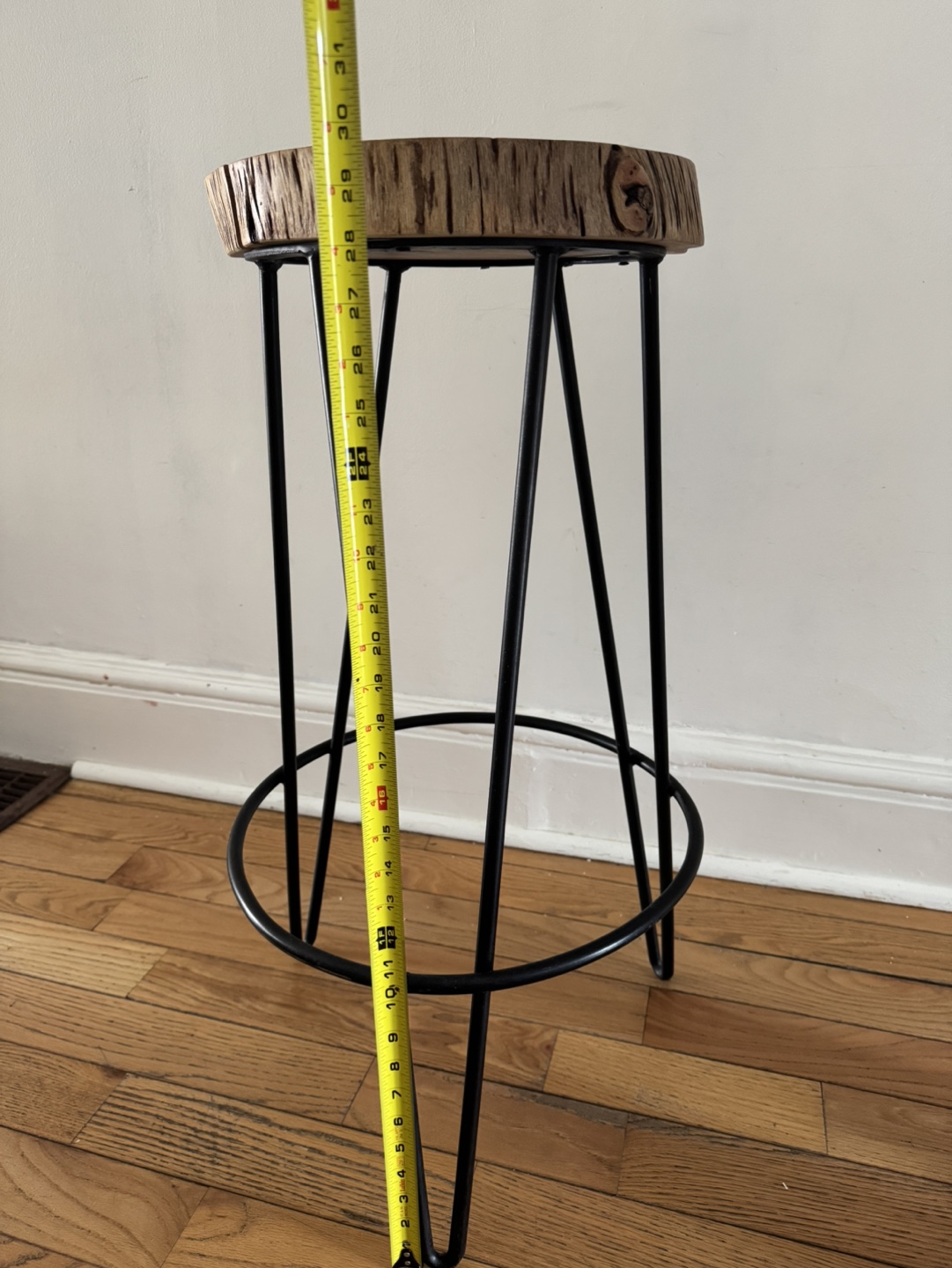 Rustic Live Edge Wood Bar Stool - photo 3