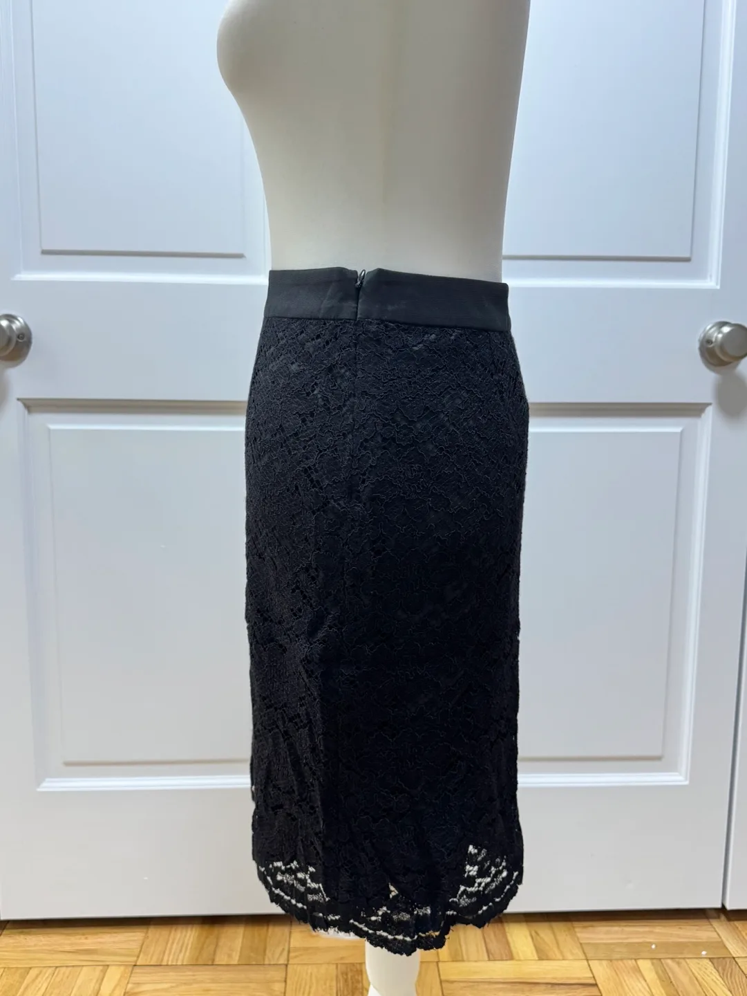 New With Tags! Ann Taylor Loft Black Lace Pencil Skirt | Size 2P image indicator(5)