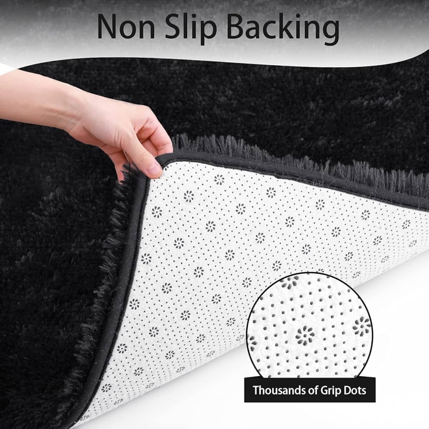 Luxurious Plush Faux Fur Rug 6x9 - Black - photo 5