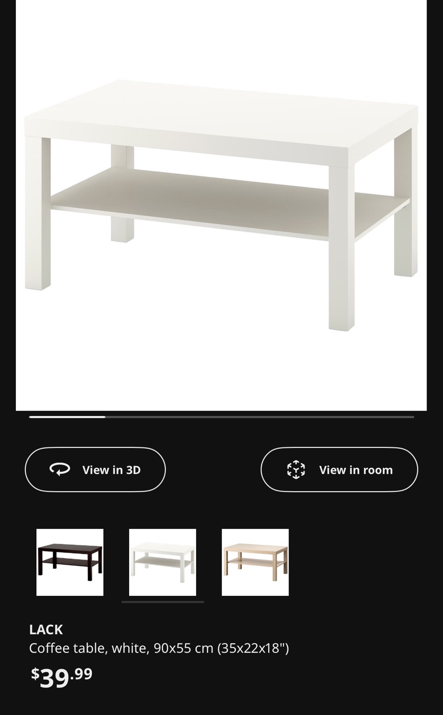 IKEA LACK Coffee Table - White - Flatpack