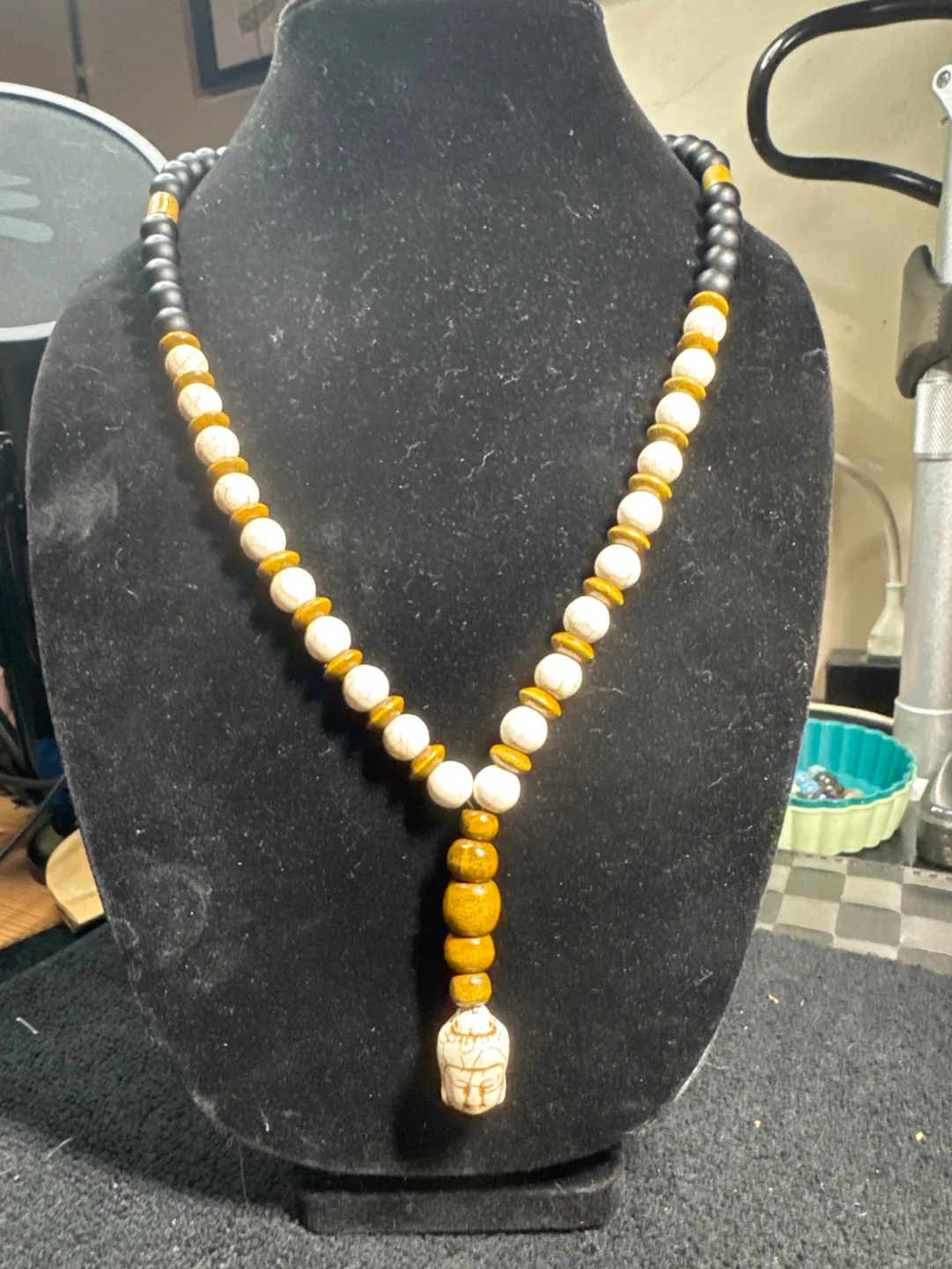 Beaded Necklace with Buddha Pendant thumbnail