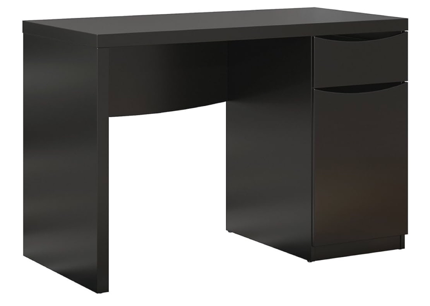 Ikea Malm black desk with a black chair - photo 3