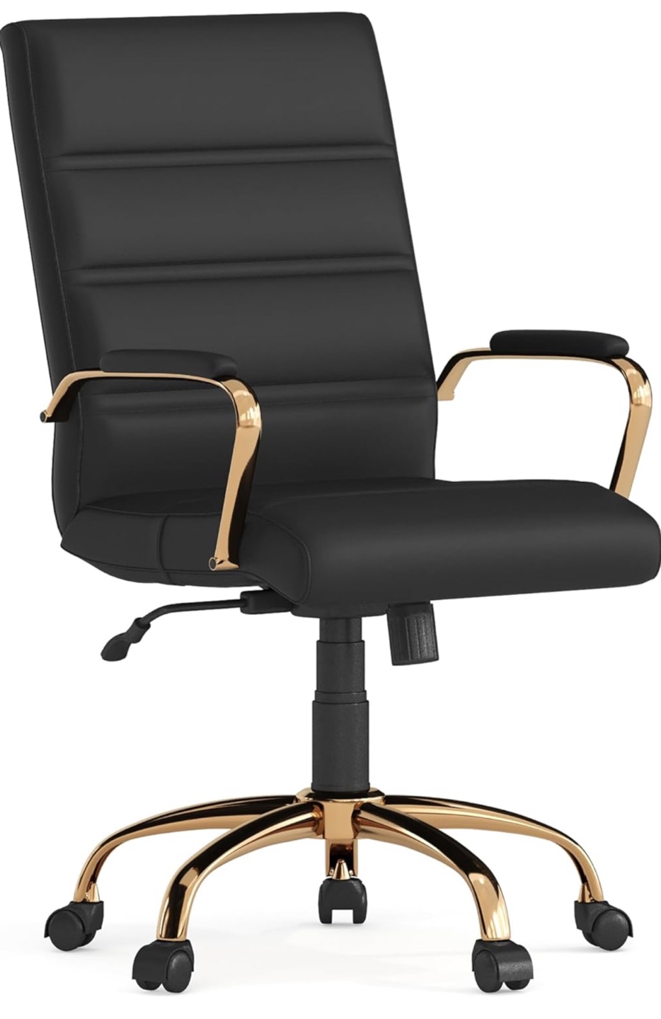 Ikea Malm black desk with a black chair - photo 4