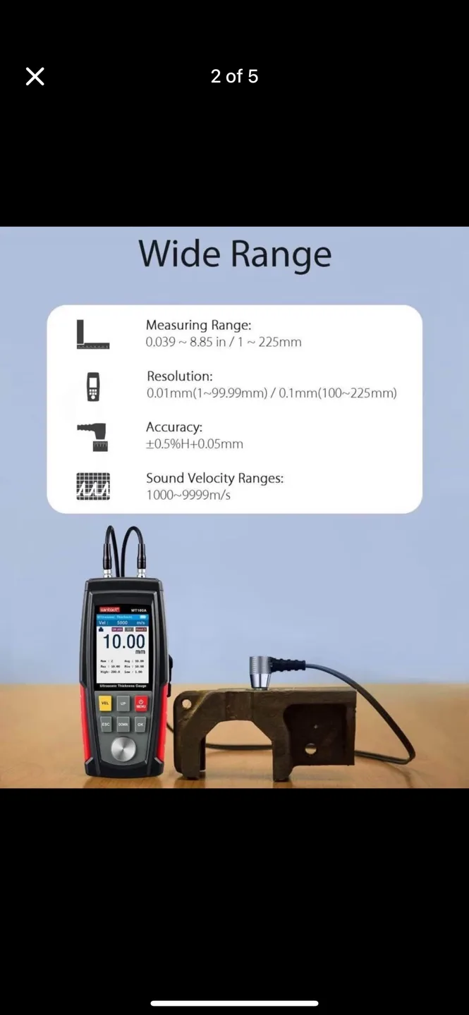 Digital Ultrasonic Thickness Gauge Tester Meter image indicator(2)