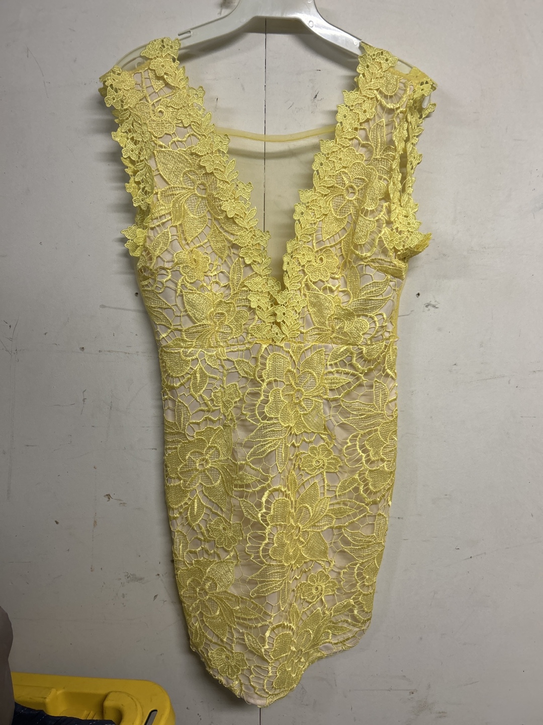 Yellow Lace Mini Dress