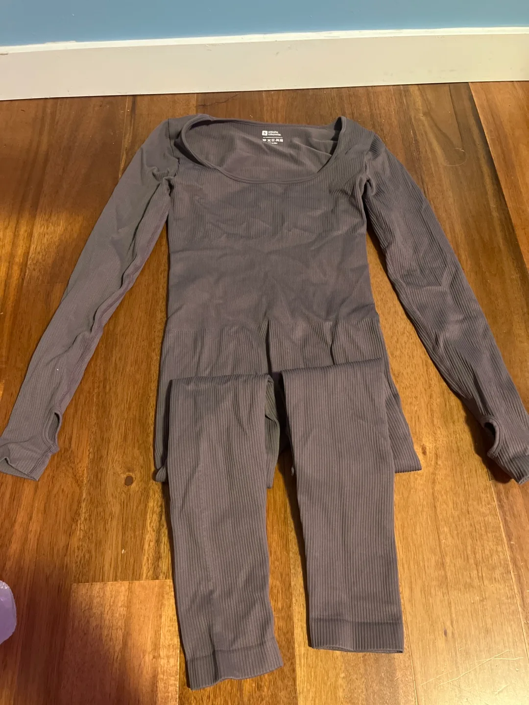 Purple Ribbed Seamless Bodysuit thumbnail