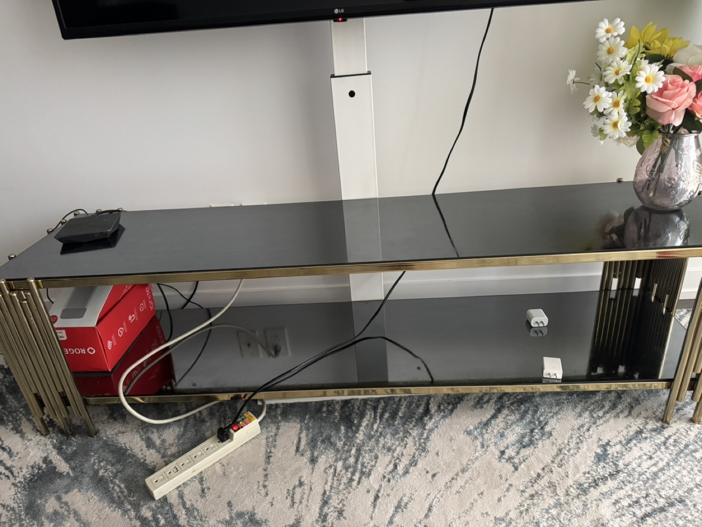 Glass & Gold TV Stand