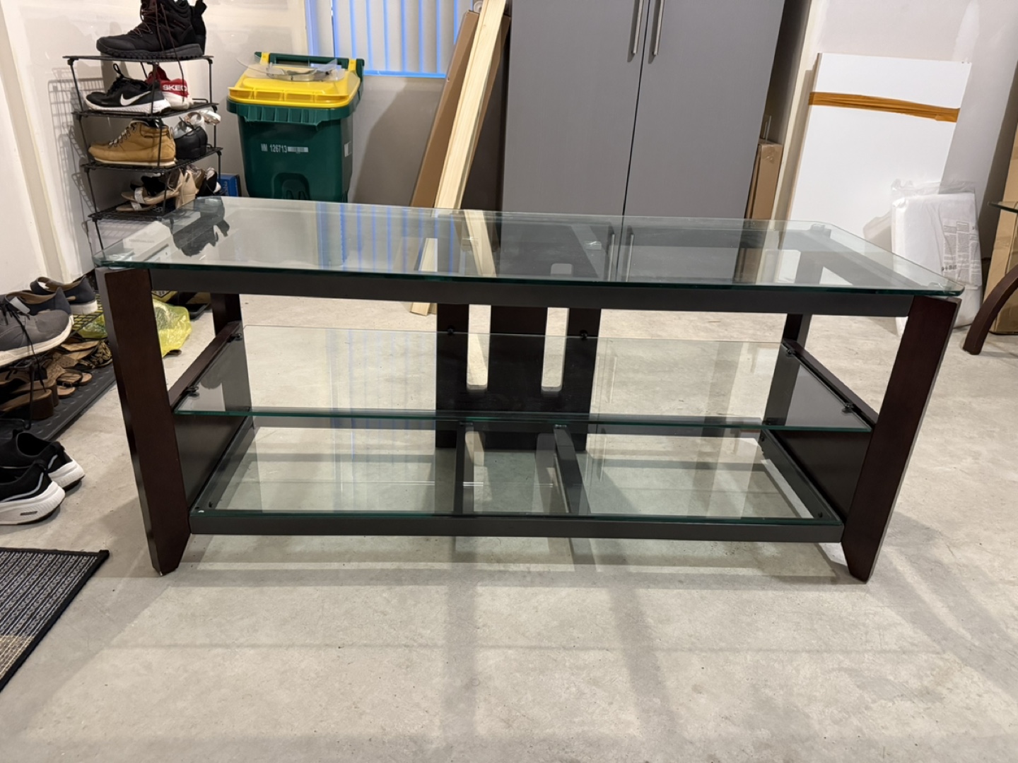 Glass top TV stand - photo 2