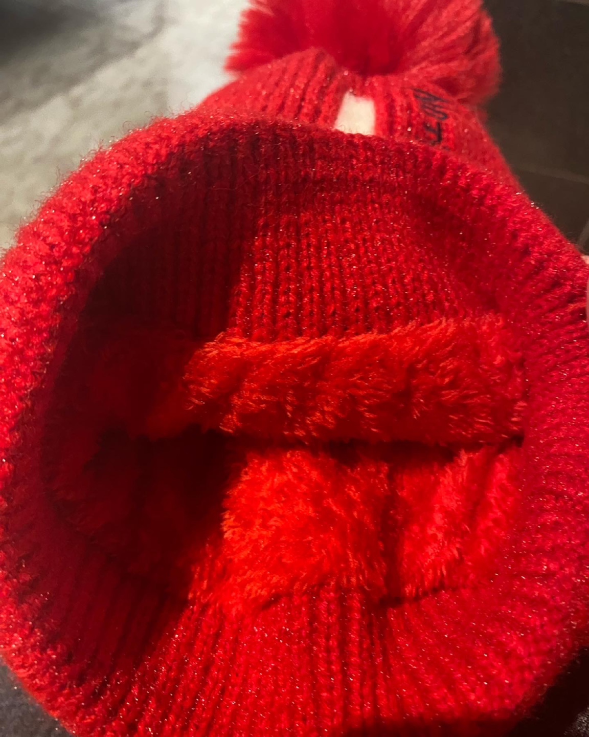 Red Knit Pom Pom Beanie - photo 2