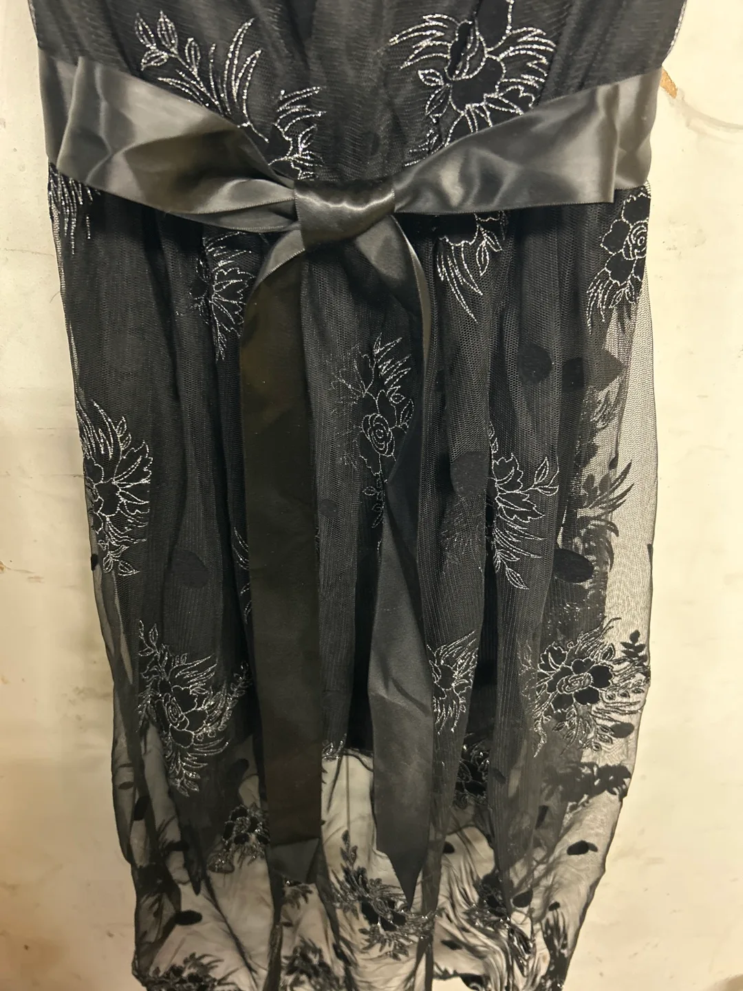 Black Strapless Embroidered  Dress image indicator(4)