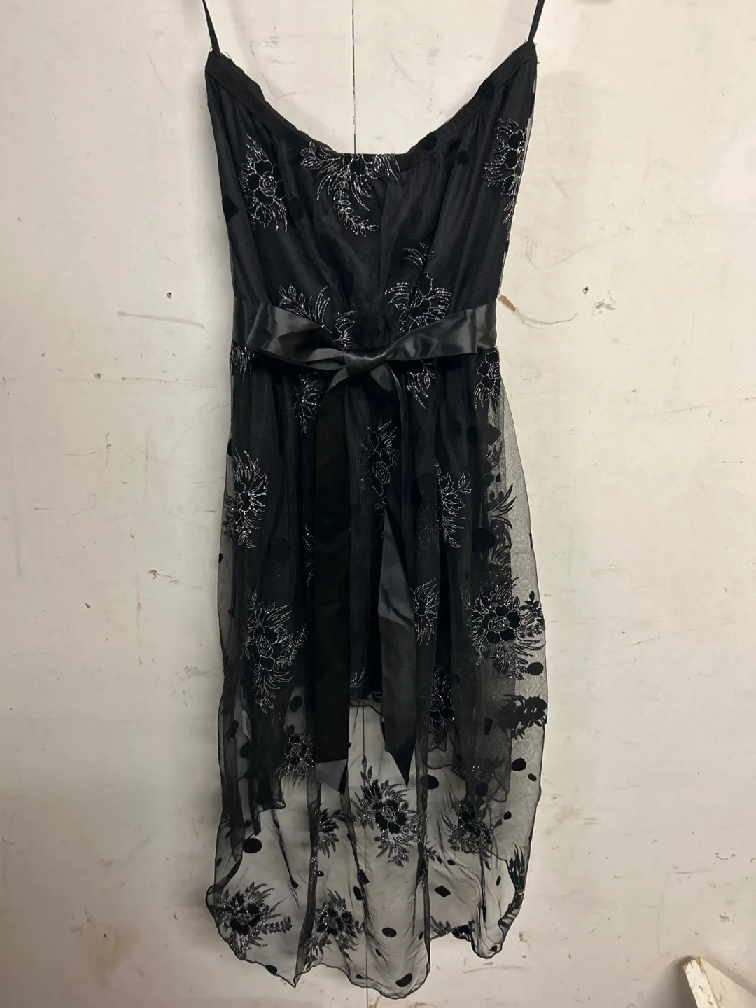 Black Strapless Embroidered  Dress image indicator(3)