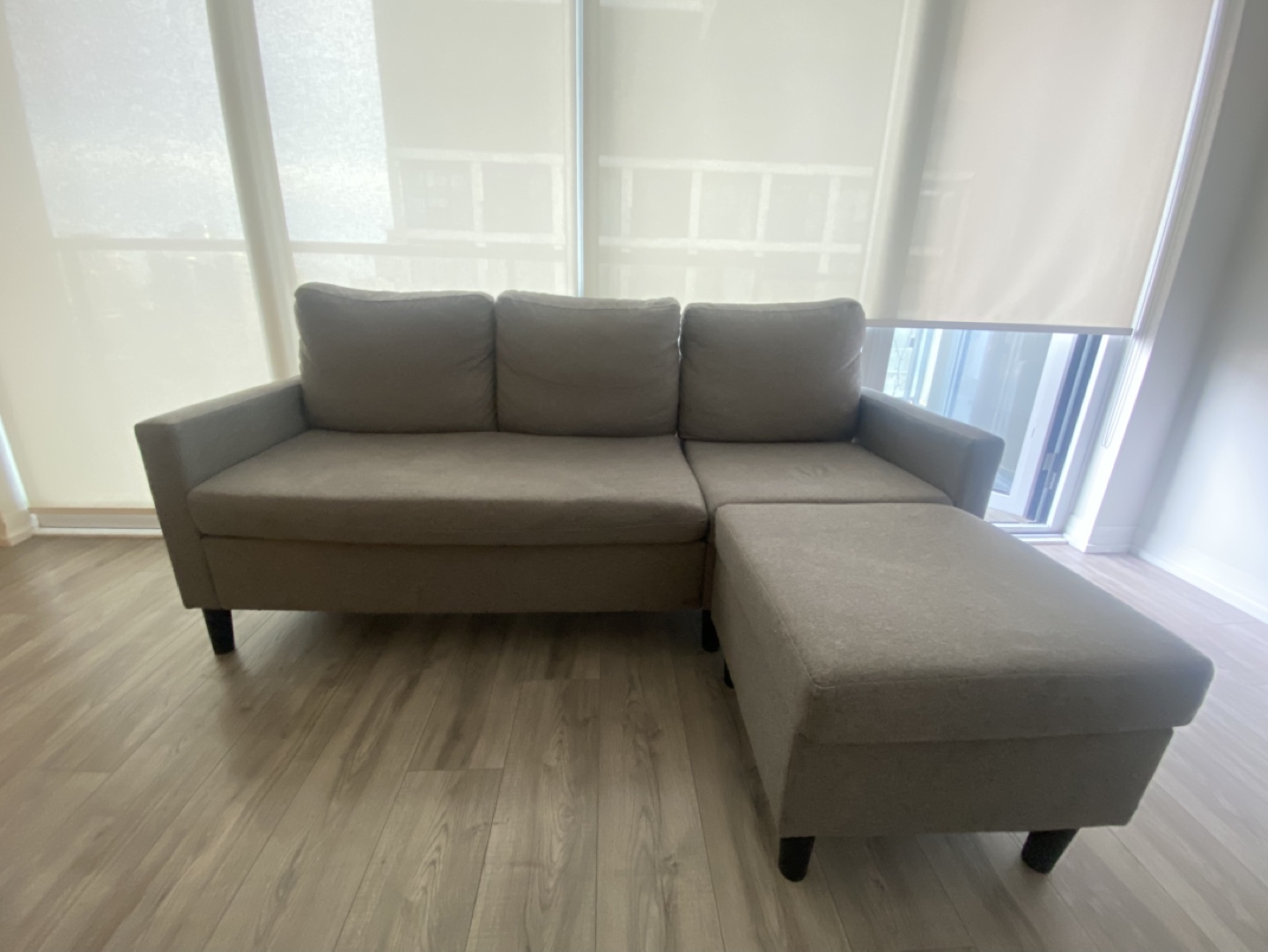 Zinus Hudson Convertible Sectional Sofa - Medium Grey - photo 2