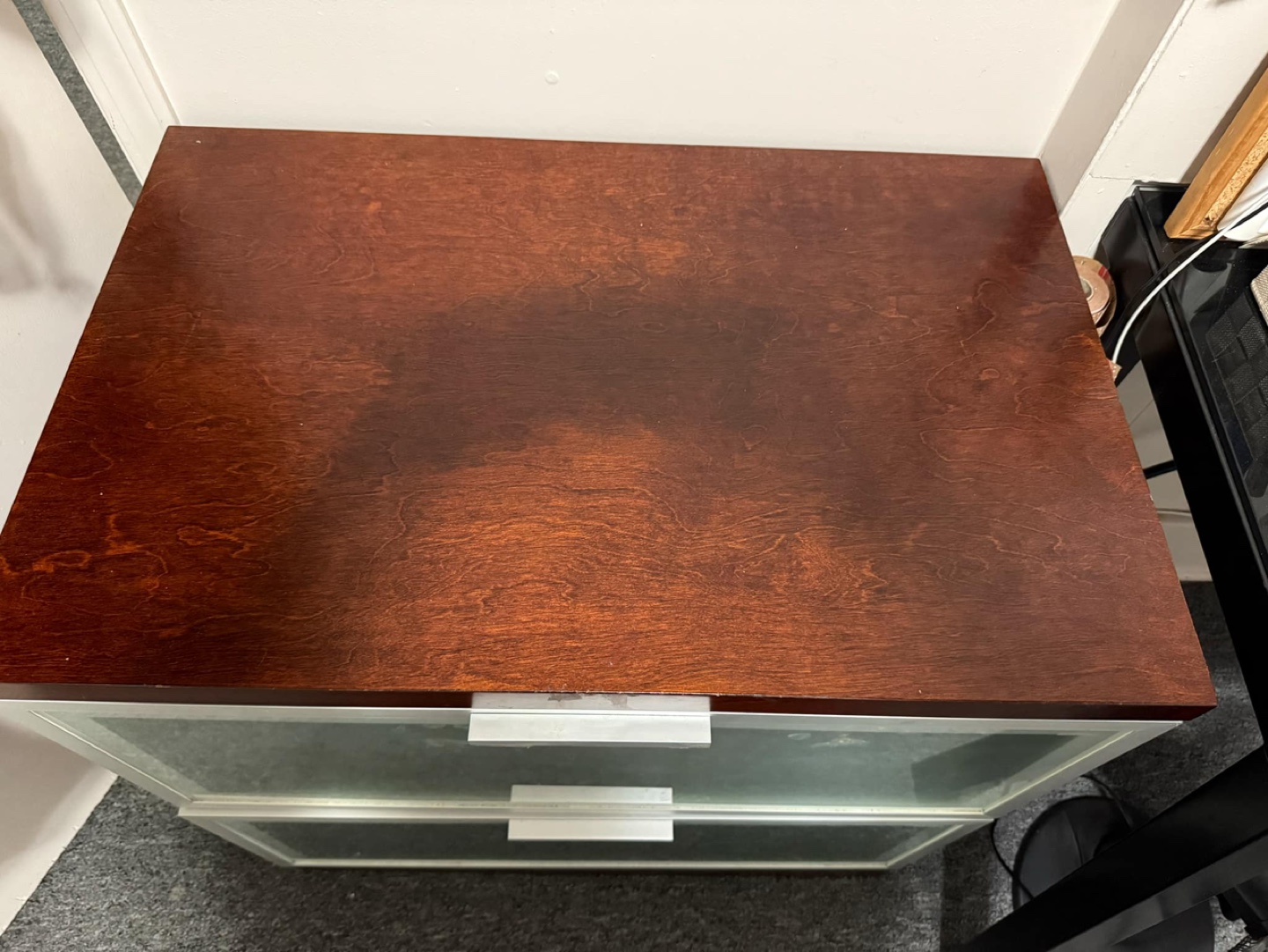 Two-Drawer Nightstand with Frosted Glass - photo 2