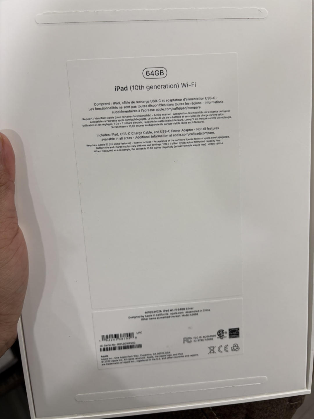 iPad (10th generation) 64GB - Wi-Fi - Silver - Brand New