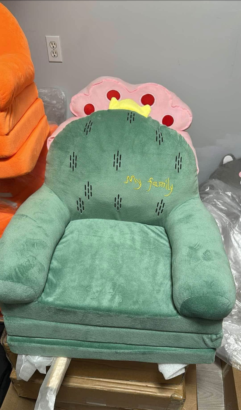 Kids' Folding Sofa Chair - Cactus, Carrot or Princess Design
