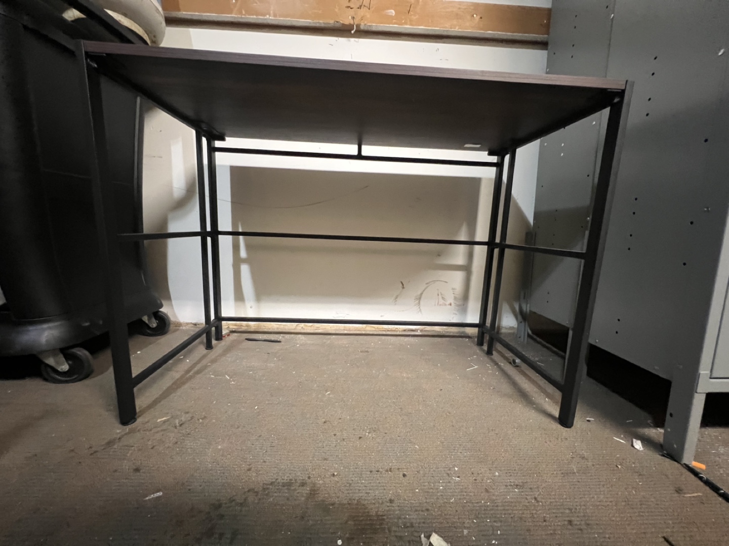 Modern Wood-Top Computer Desk with Black Metal Frame - photo 4