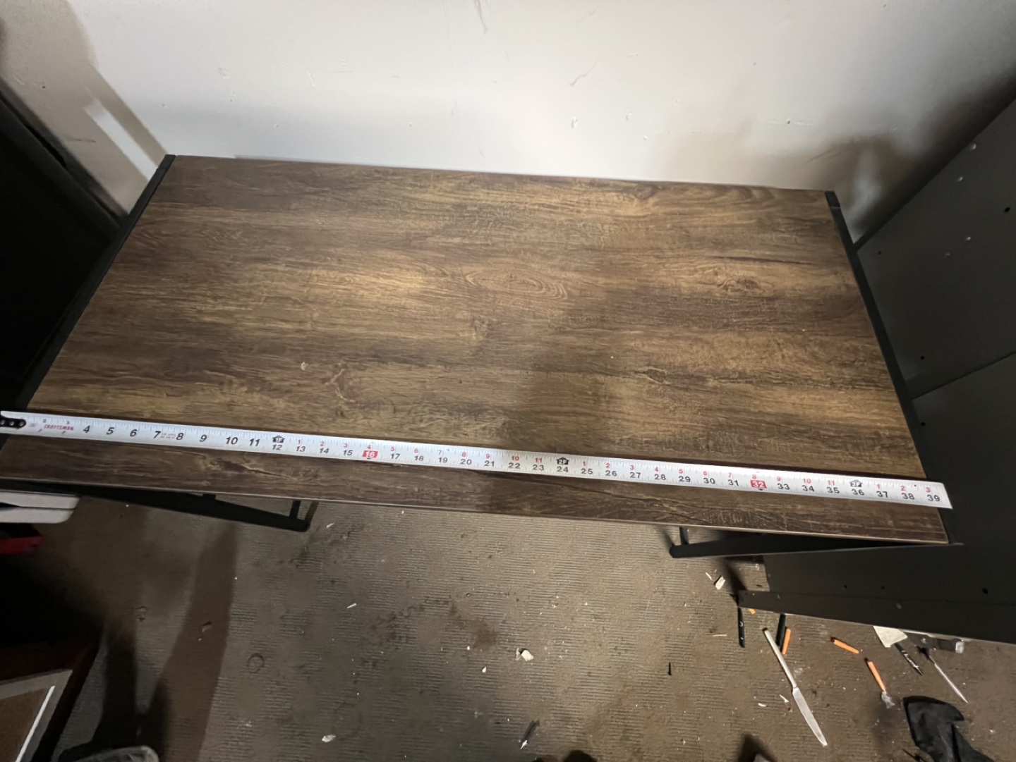 Modern Wood-Top Computer Desk with Black Metal Frame - photo 3