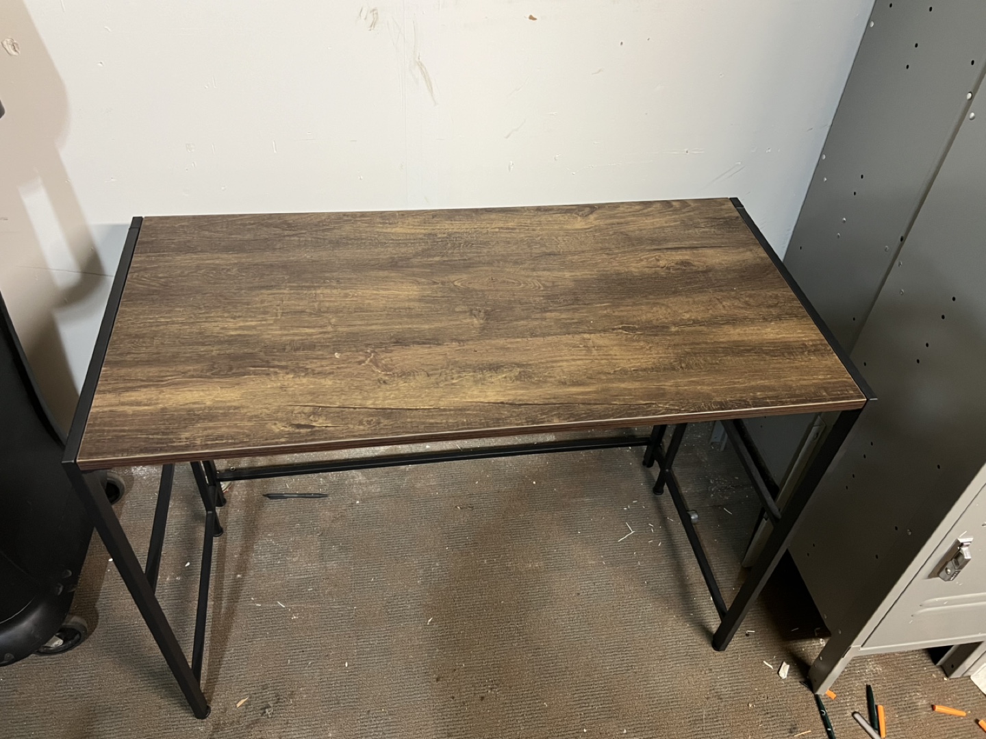 Modern Wood-Top Computer Desk with Black Metal Frame - photo 2