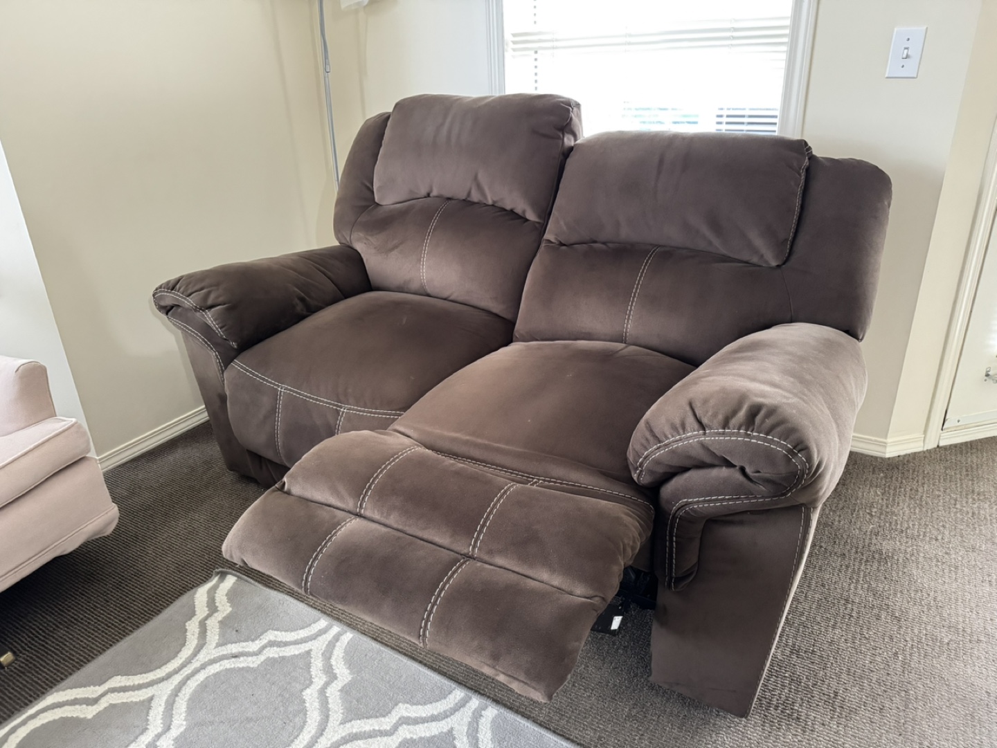 Brown Reclining Loveseat - photo 2