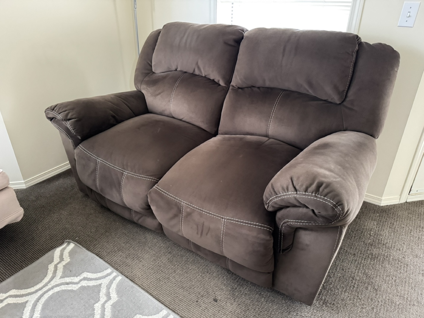 Brown Reclining Loveseat - photo 3