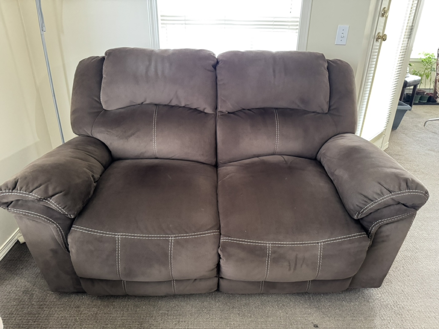 Brown Reclining Loveseat