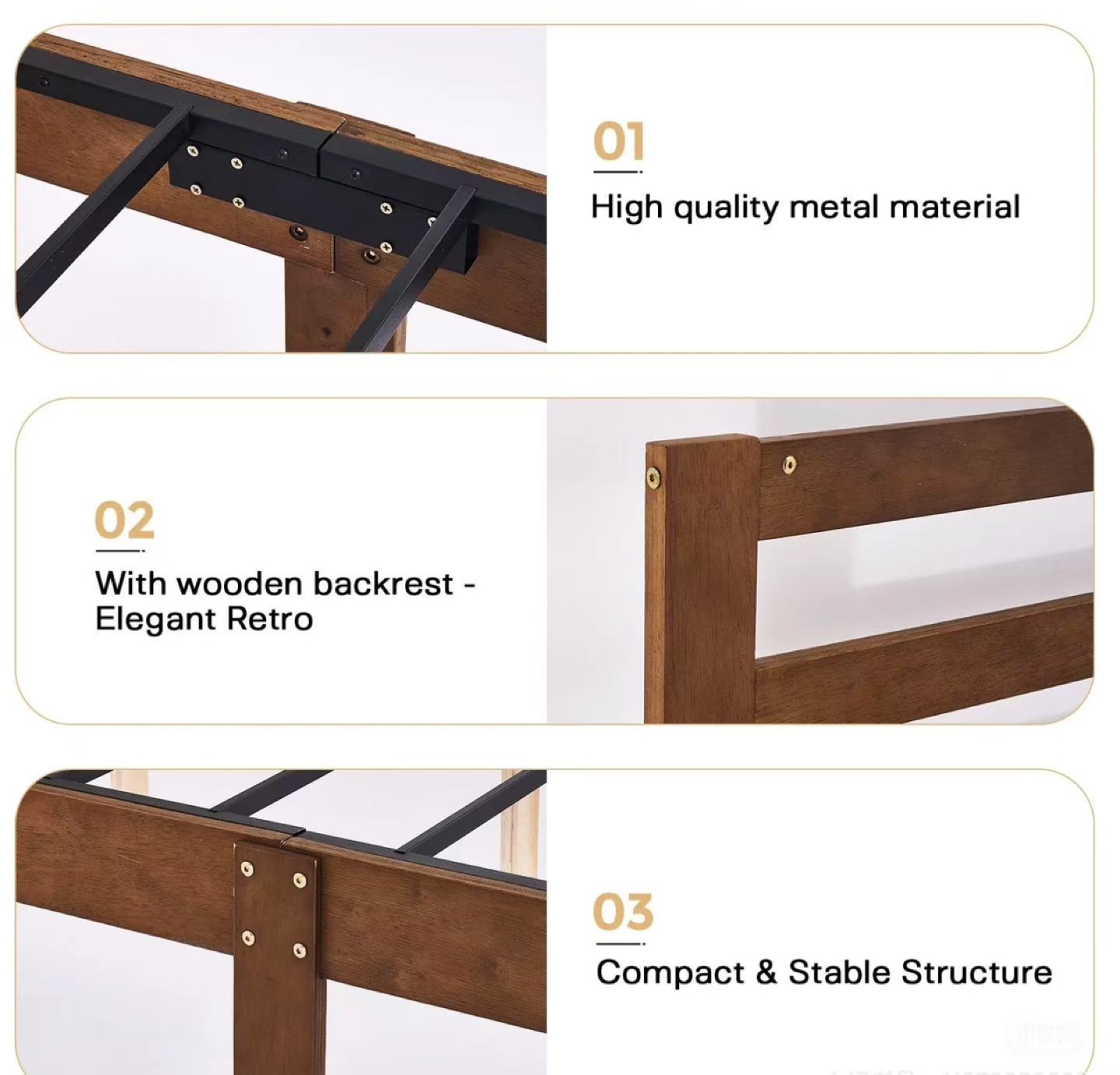 Brand new Queen Size Wooden Platform Bed Frame with Headboard - photo 4