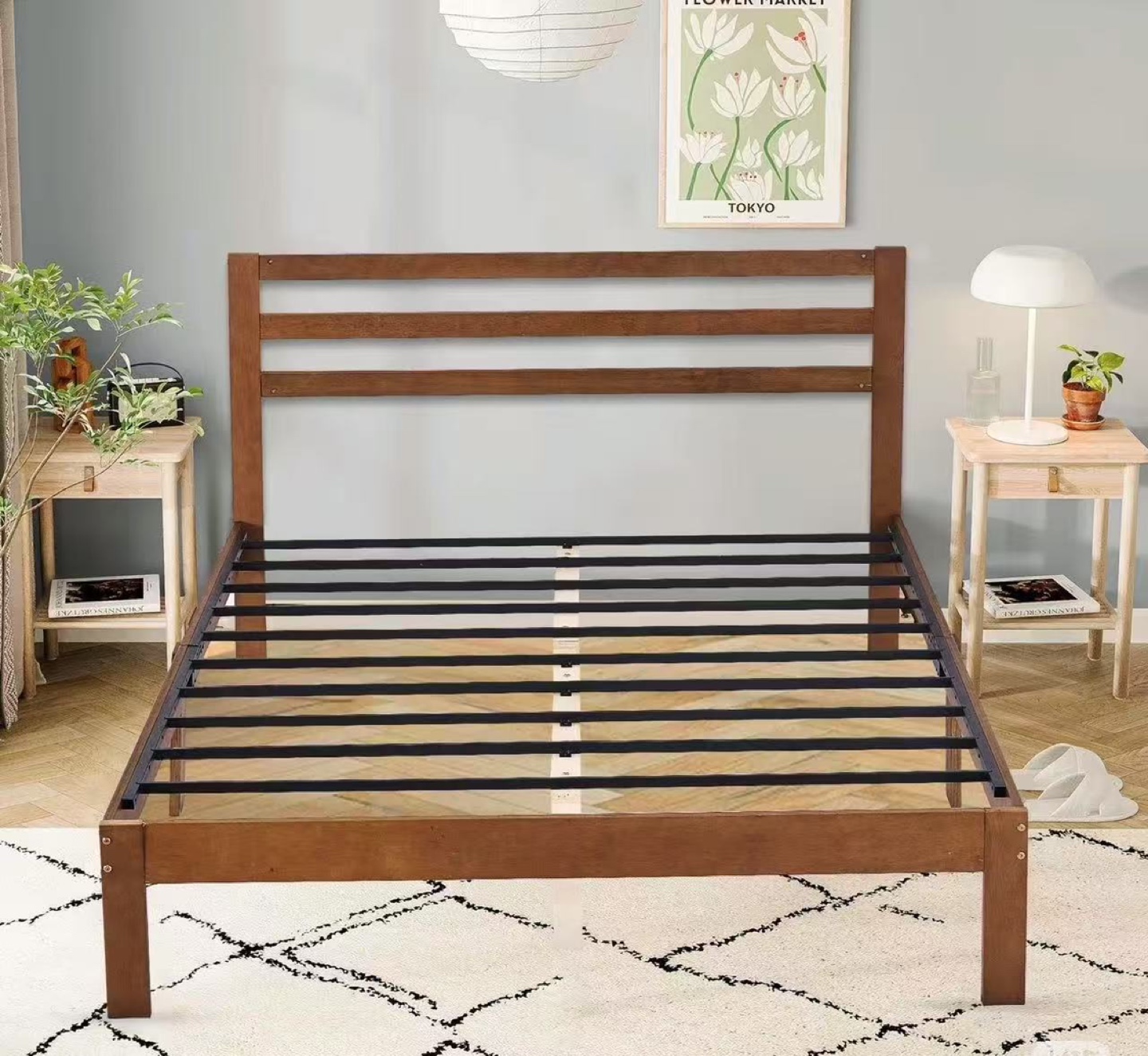 Brand new Queen Size Wooden Platform Bed Frame with Headboard