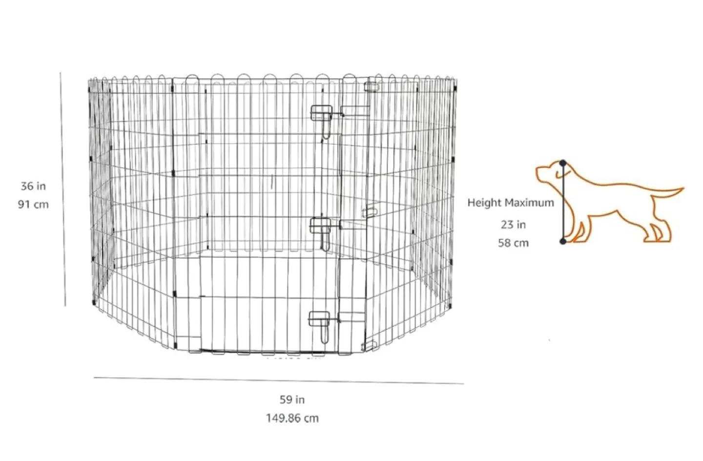 Amazon Basics Foldable Octagonal Pet Playpen / Fence Pen - 36"H image indicator(2)