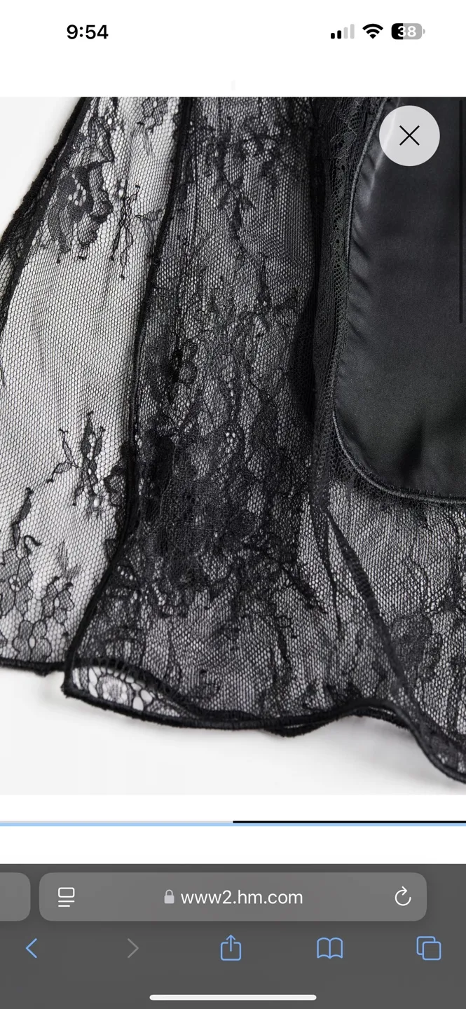 H&M Black Lace Detail Satin Slip Dress image indicator(2)