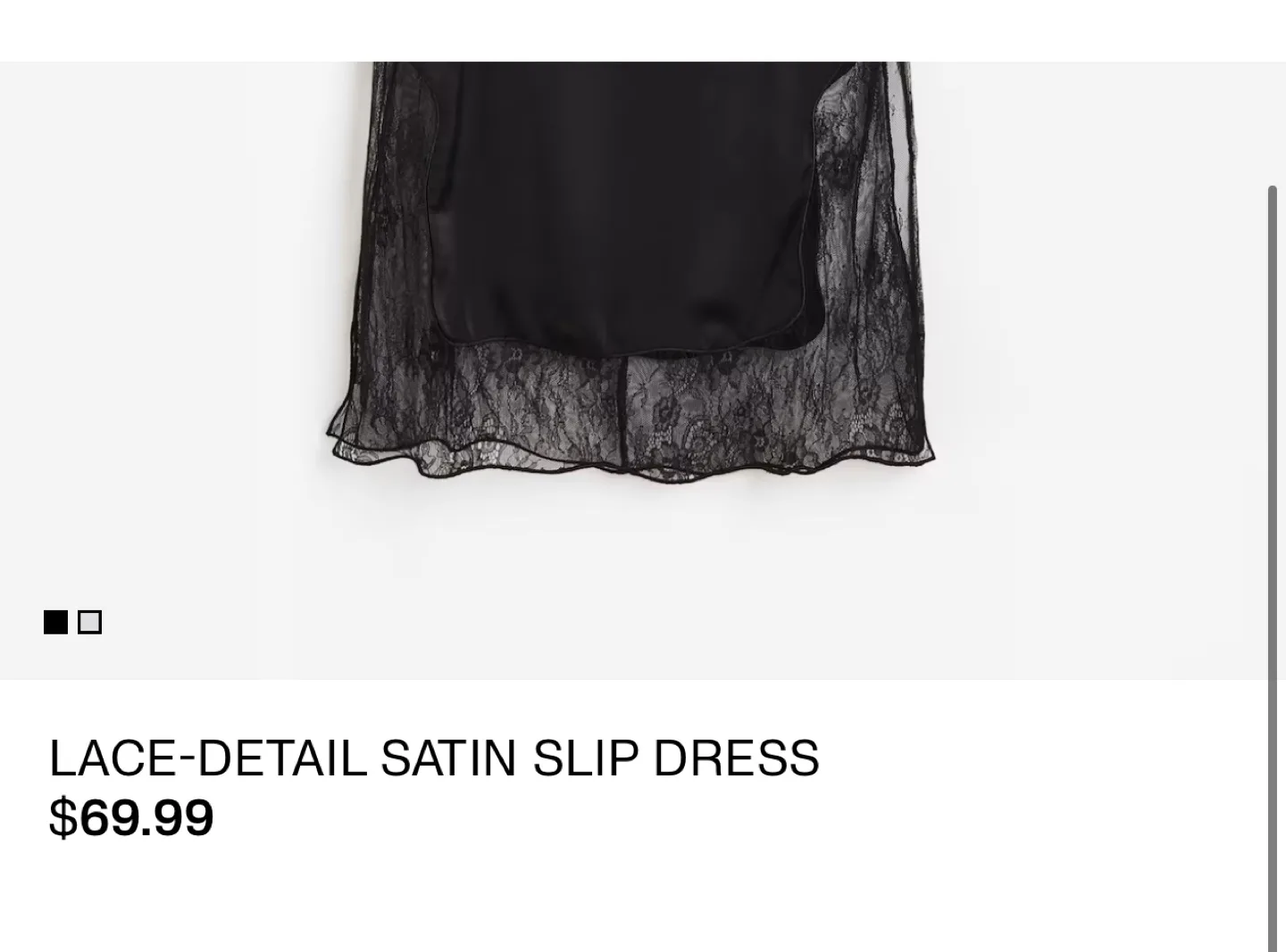 H&M Black Lace Detail Satin Slip Dress image indicator(3)