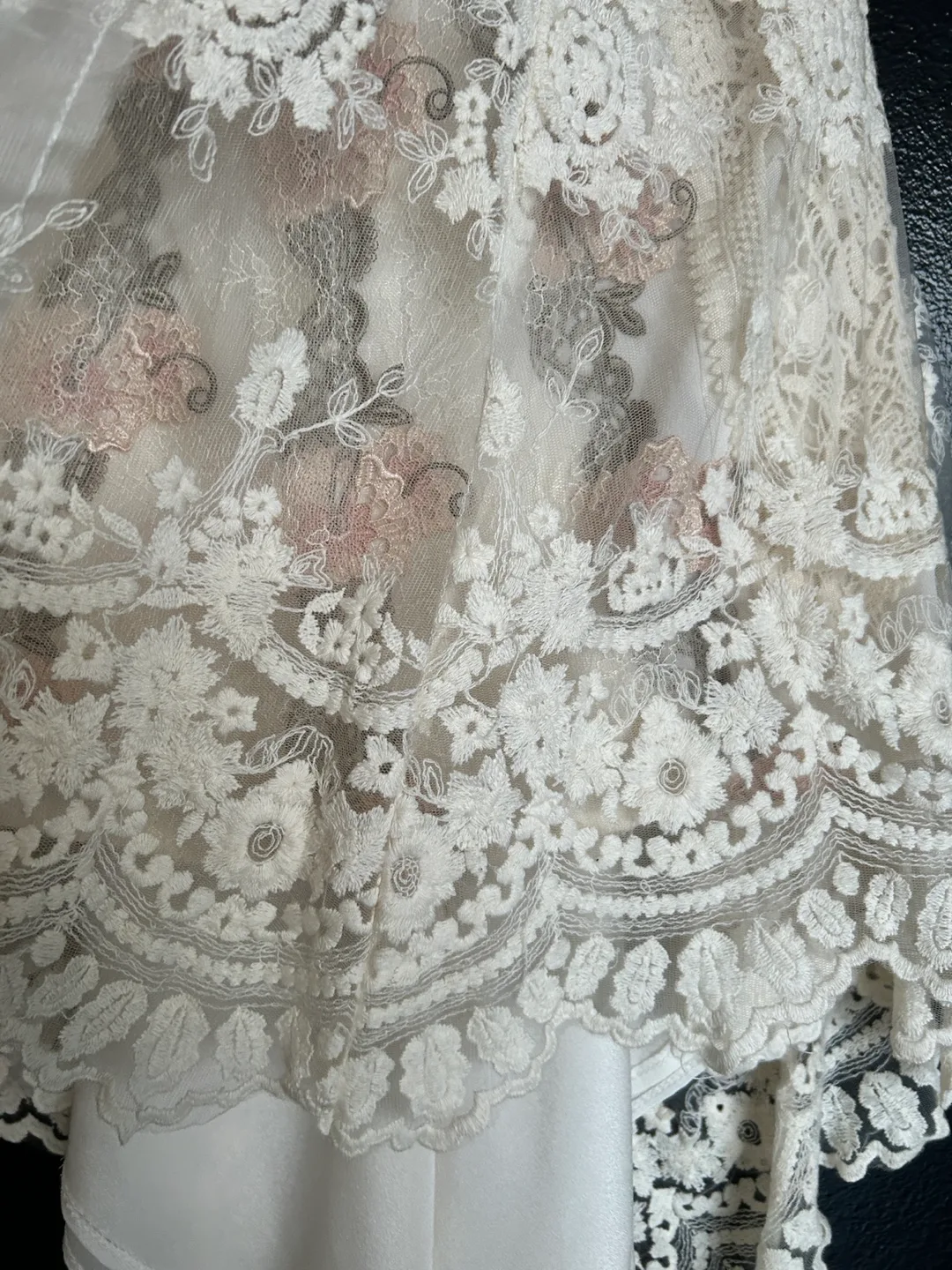 Stunning Off-White Lace Mini Dress image indicator(3)