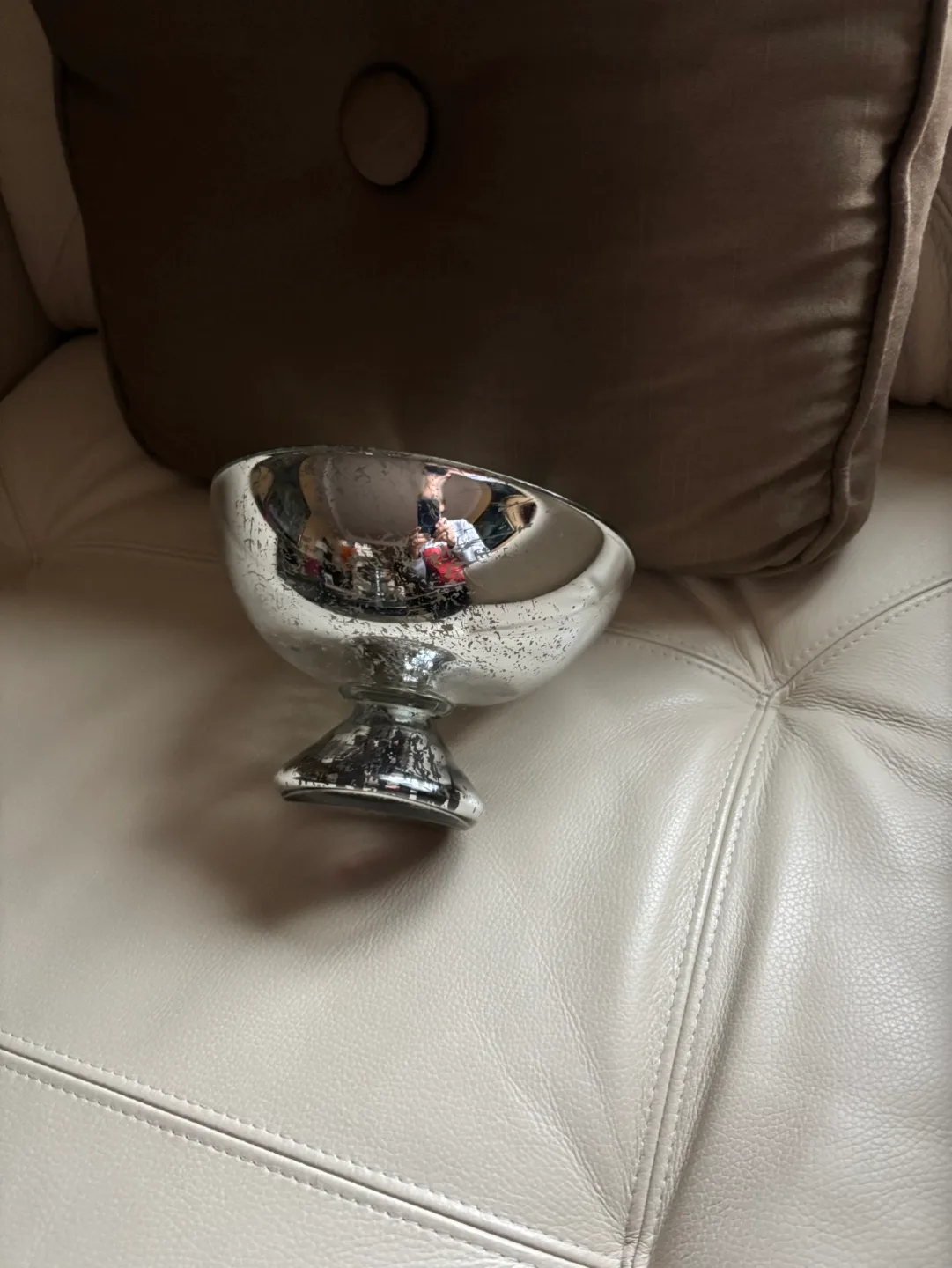 Silver Mercury Glass Bowl image indicator(3)