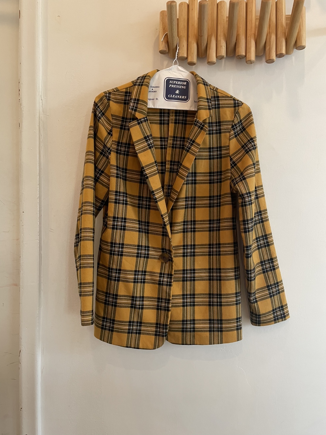 Vintage 2000’s Yellow Plaid Blazer