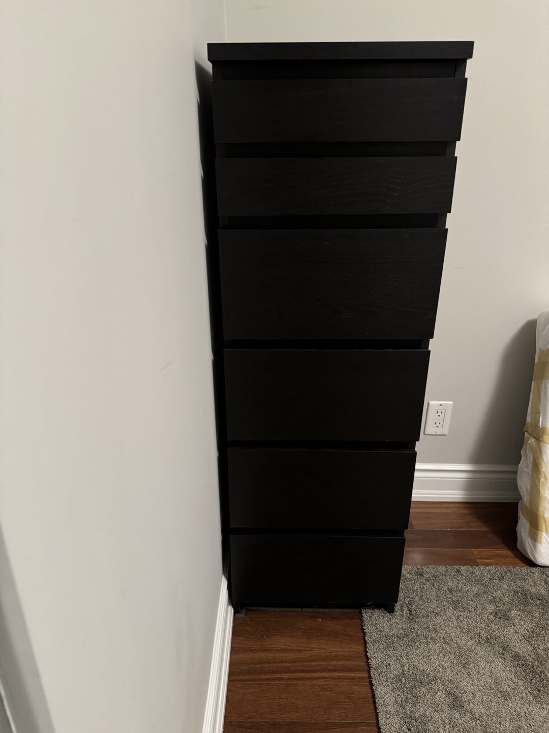 IKEA MALM 5-Drawer Chest - Black-Brown
