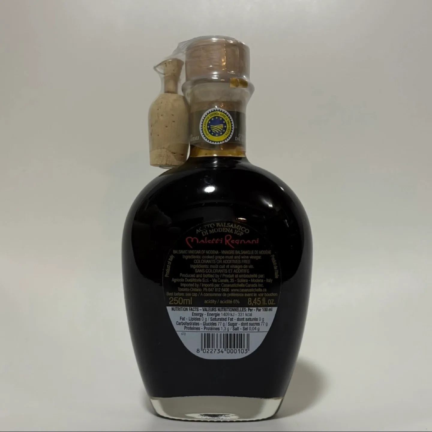 250ml Maletti Regnani Aceto Balsamico di Modena IGP image indicator(2)