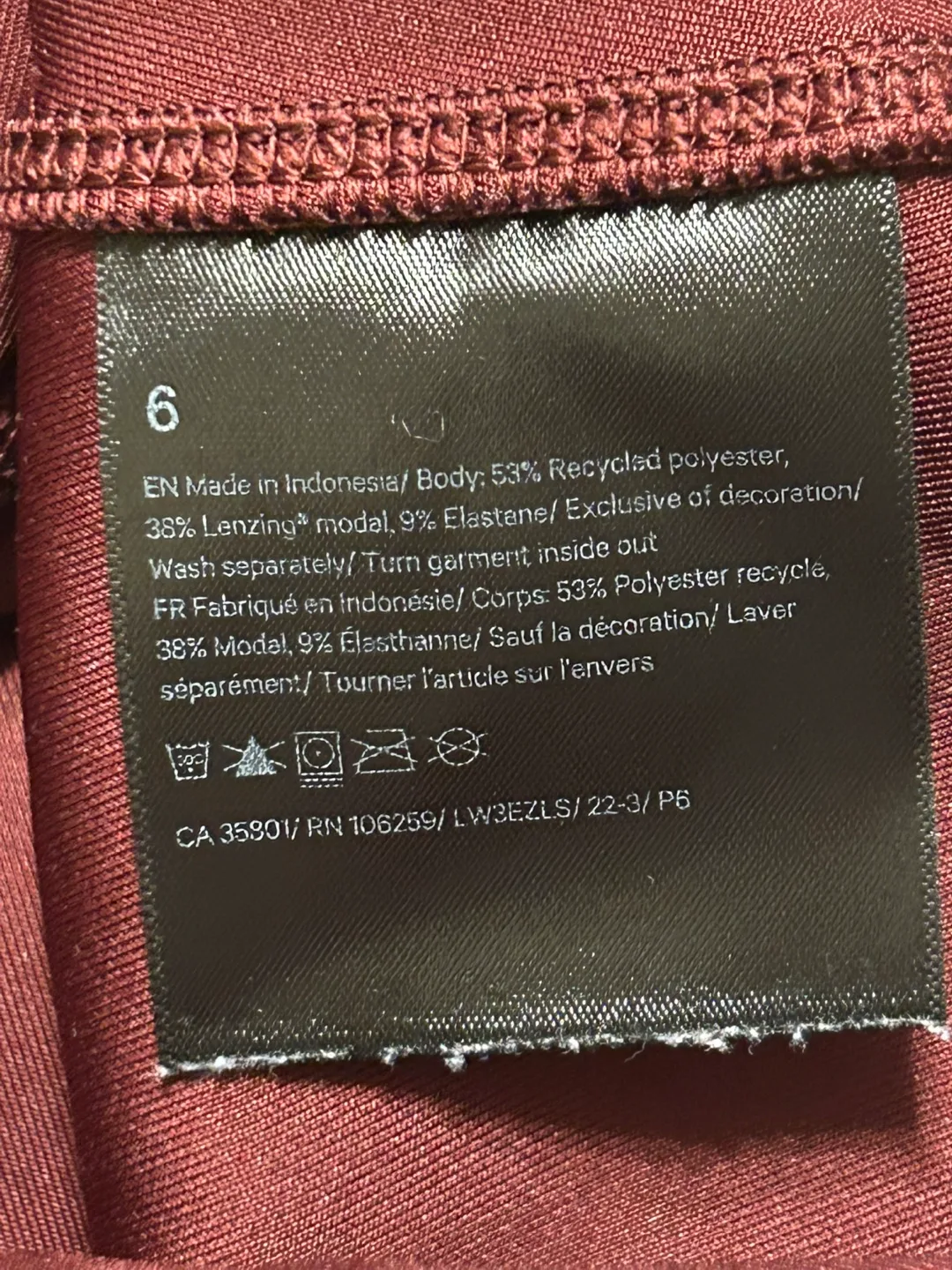Lululemon Burgundy Cropped Sweatshirt Size 6 image indicator(4)