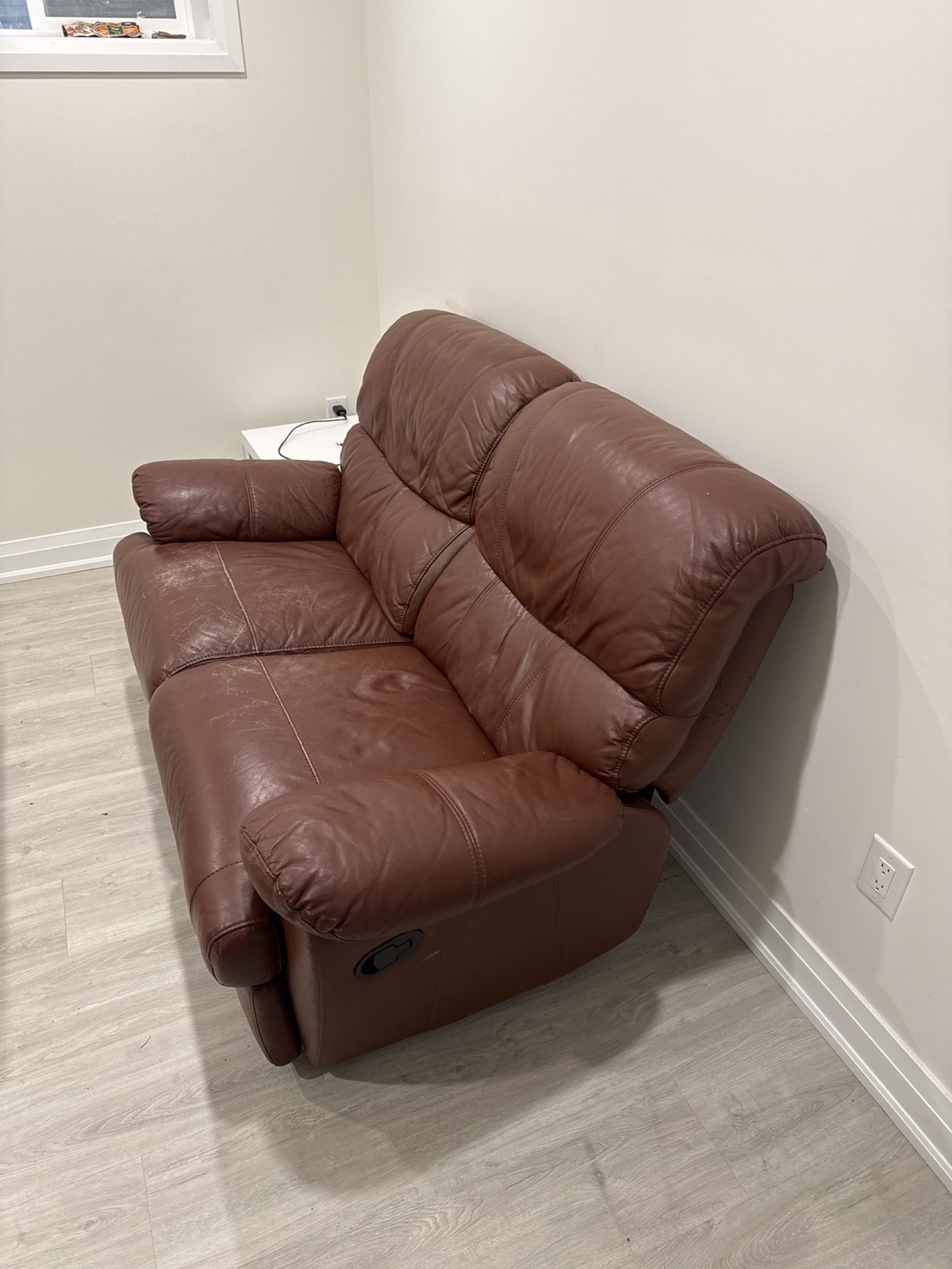 Brown Leather Recliner Loveseat