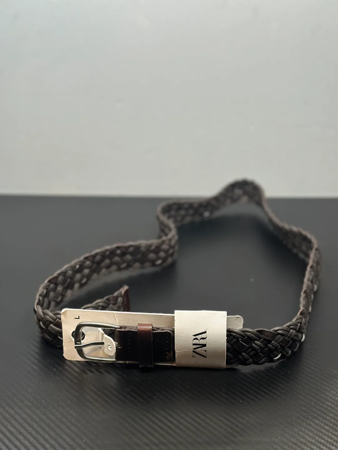 Zara Brown Braided Leather Belt thumbnail
