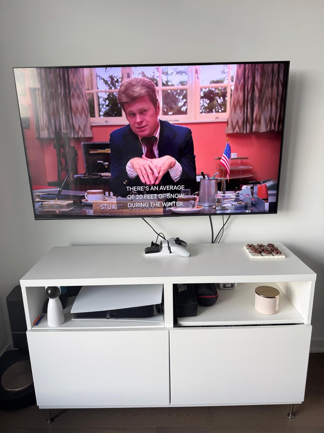 White Two-Door Media Console