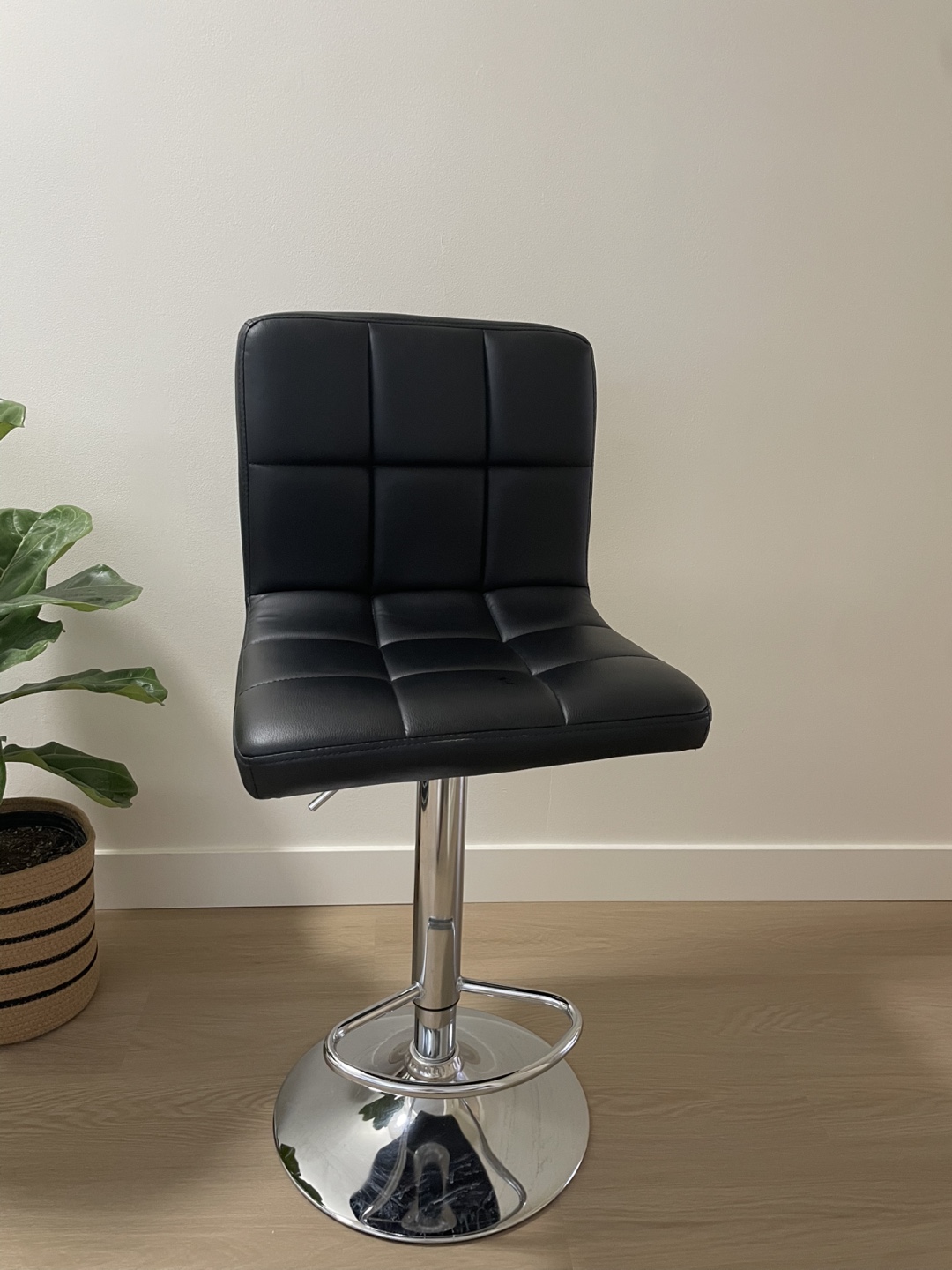 Black Adjustable Bar Stool
