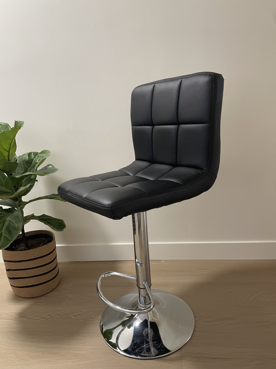 Black Adjustable Bar Stool - photo 2