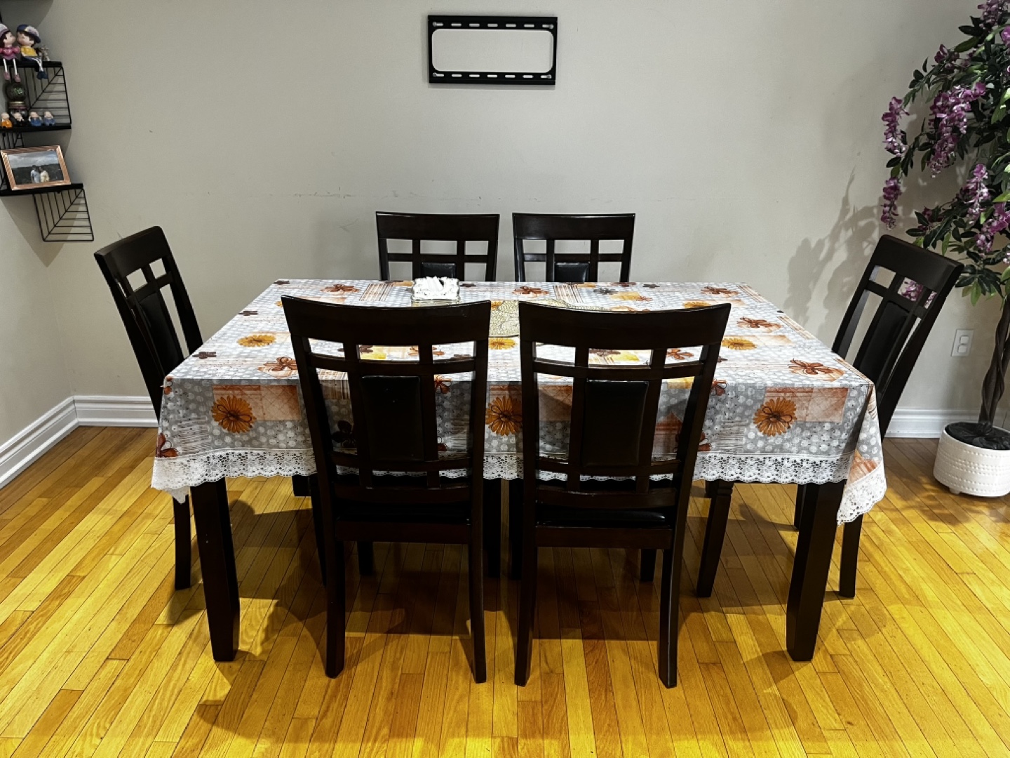 Moving Sale 6-Piece Dining Set - Dark Brown Wood