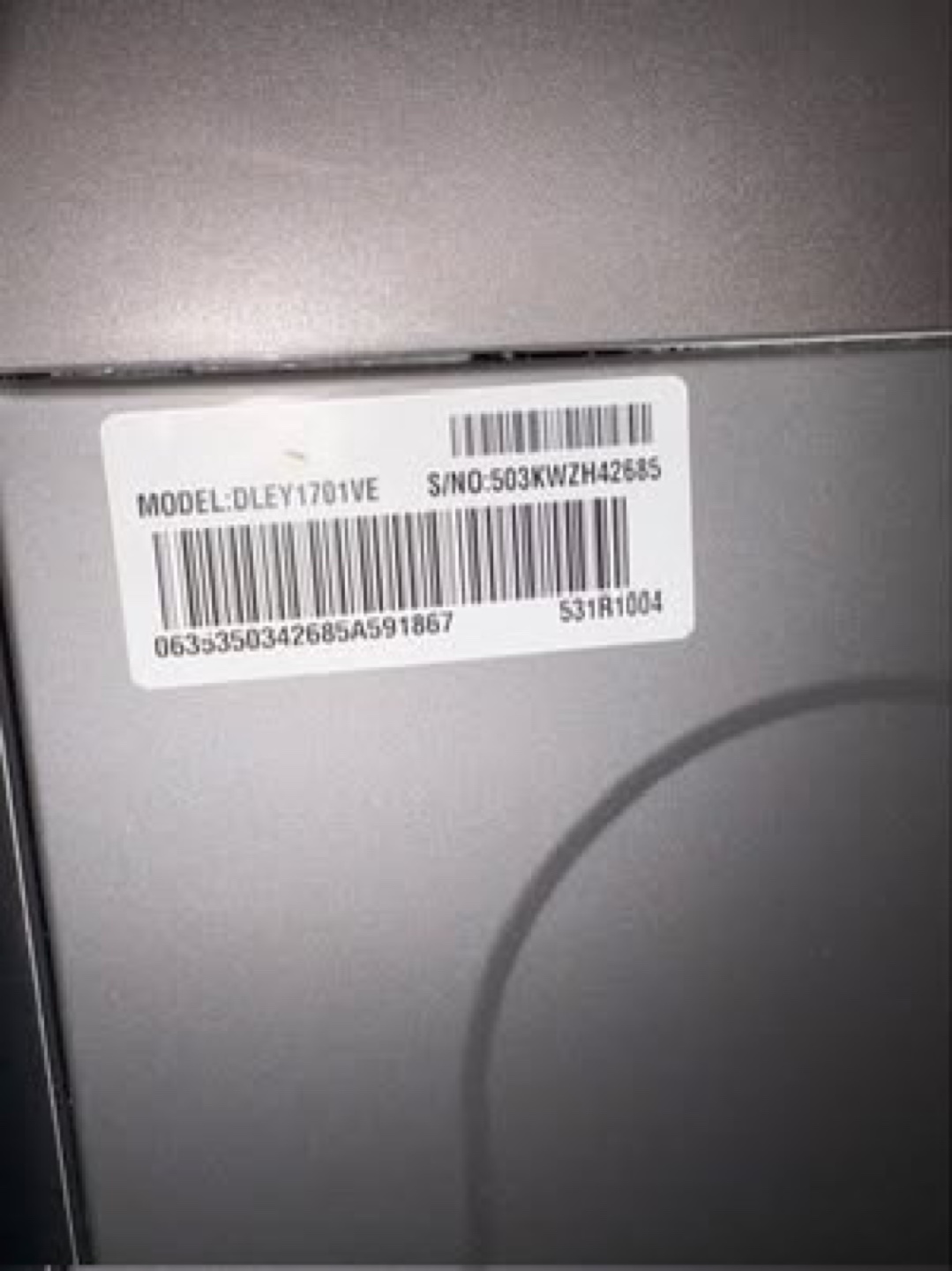 Whirlpool Electric Dryer - Model #DLE1701VE - photo 4