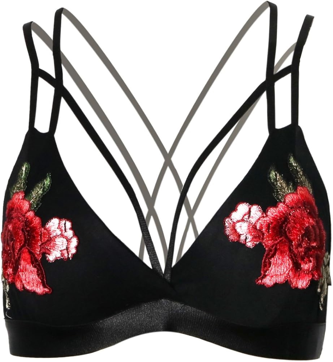 NWOT • Black Floral Embroidered Bralette - photo 5