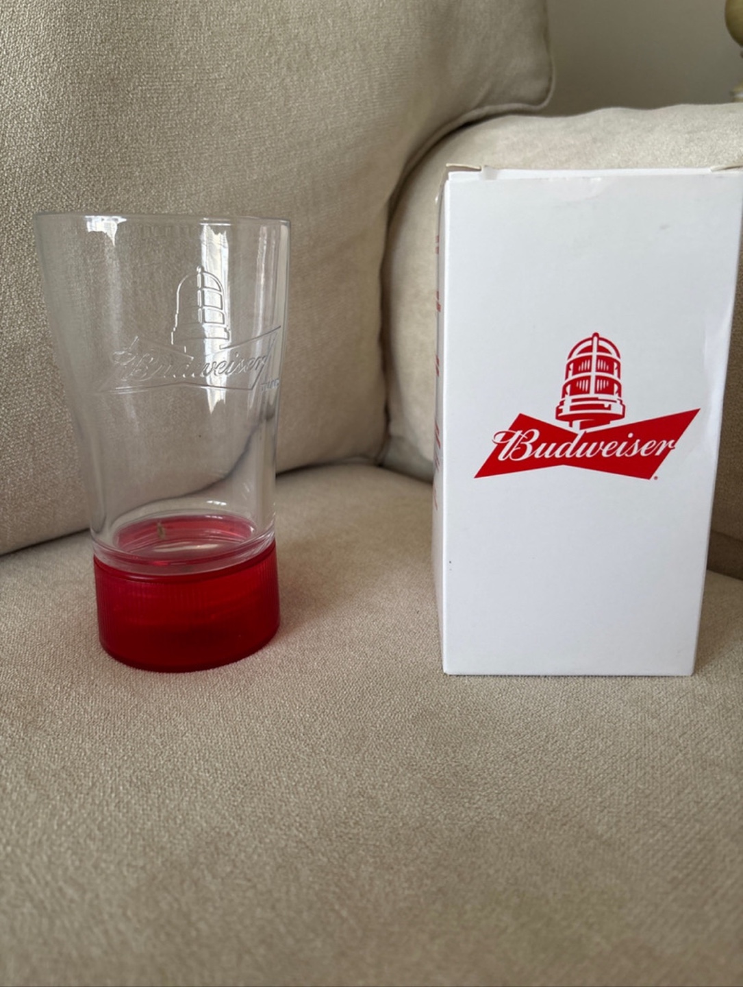 Budweiser Red Light Up Glass