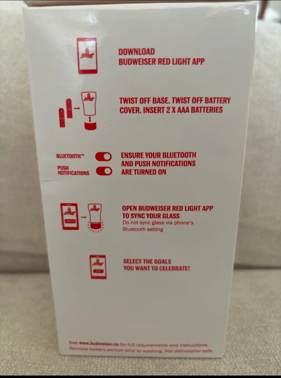 Budweiser Red Light Up Glass image indicator(4)