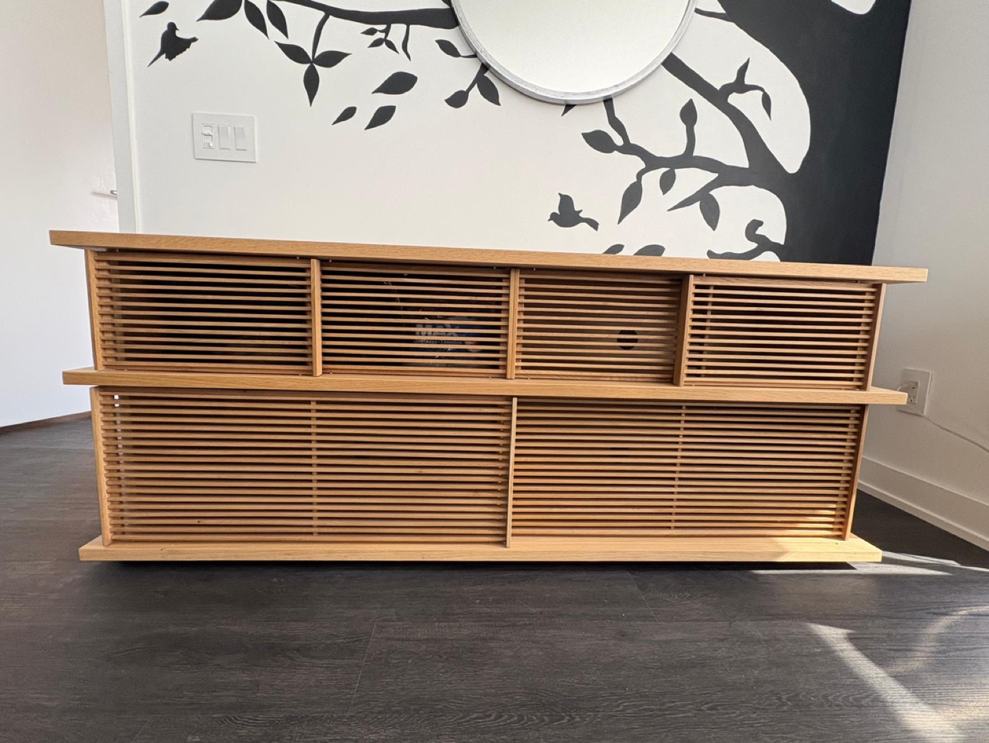 Modern Two-Tiered Oak Media Console - photo 2