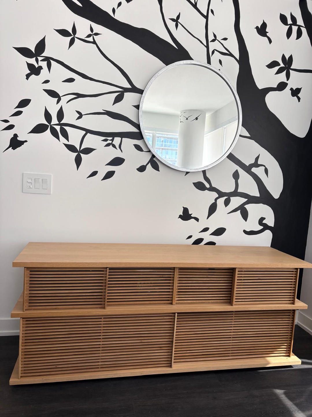 Modern Two-Tiered Oak Media Console - photo 3