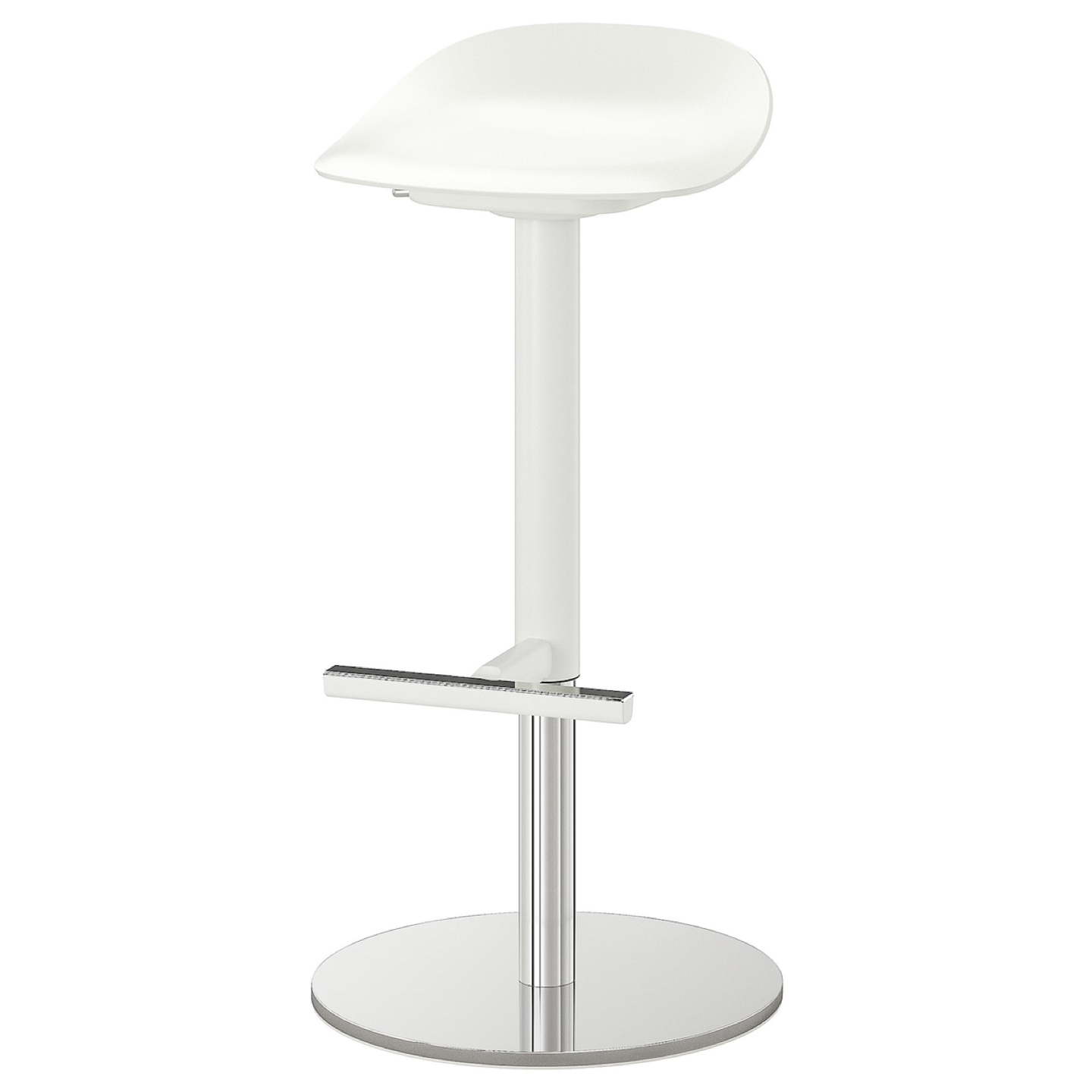 White Bar Stool with Chrome Base
