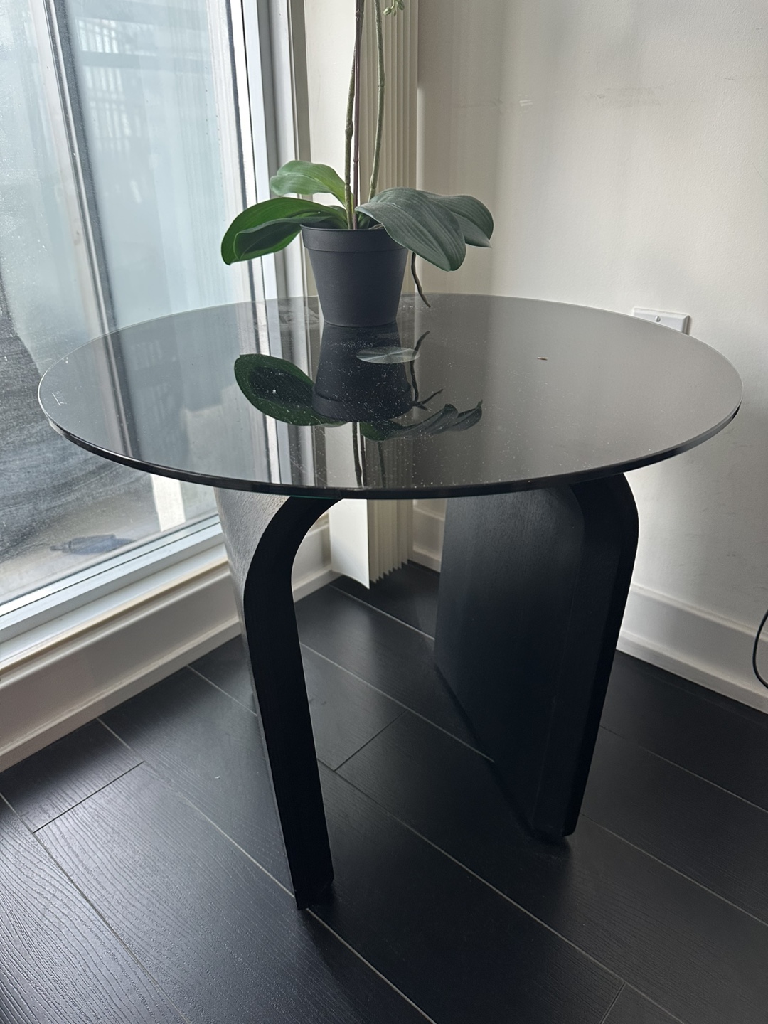 Modern, Black, Wooden, Side Table with Glass Top - photo 3